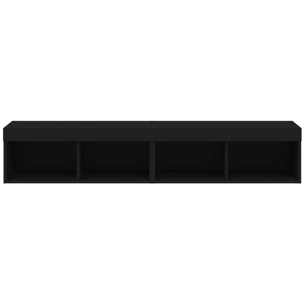 TV-Schränke mit LED-Leuchten 2 Stk. Schwarz 80x30x30 cm