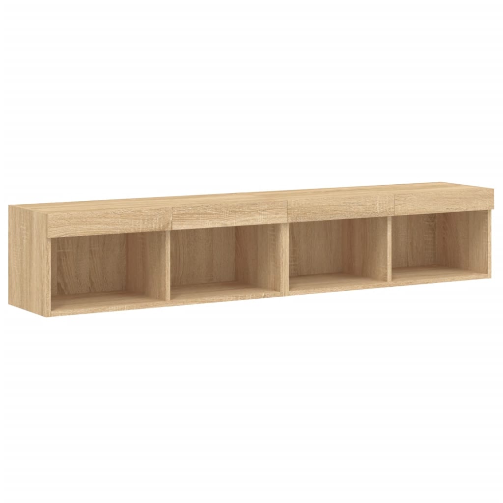 TV-Schränke mit LED-Leuchten 2 Stk. Sonoma-Eiche 80x30x30 cm