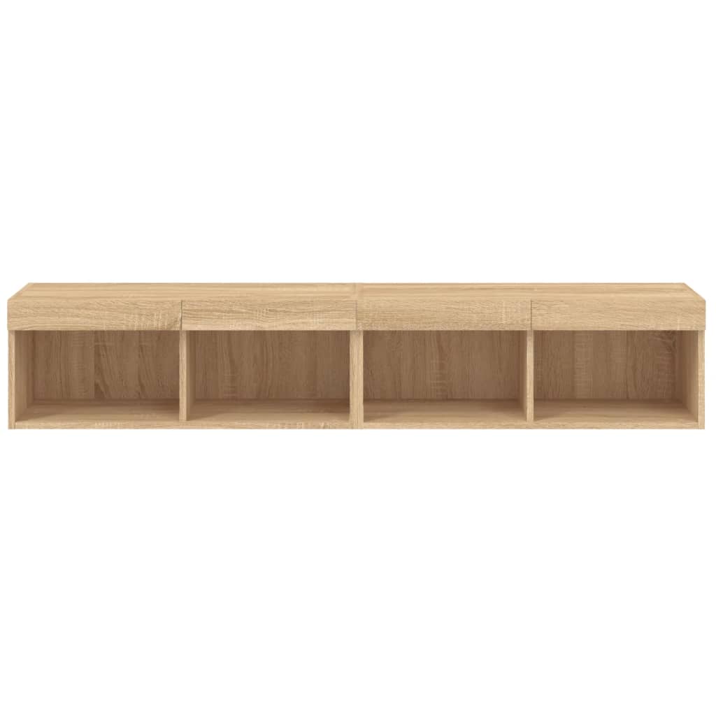 TV-Schränke mit LED-Leuchten 2 Stk. Sonoma-Eiche 80x30x30 cm
