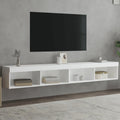 TV-Schränke mit LED-Leuchten 2 Stk. Weiß 100x30x30 cm