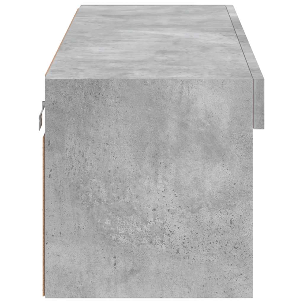TV-Schrank mit LED-Leuchten Betongrau 100x30x30 cm