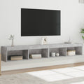 TV-Schränke mit LED-Leuchten 2 Stk. Betongrau 100x30x30 cm