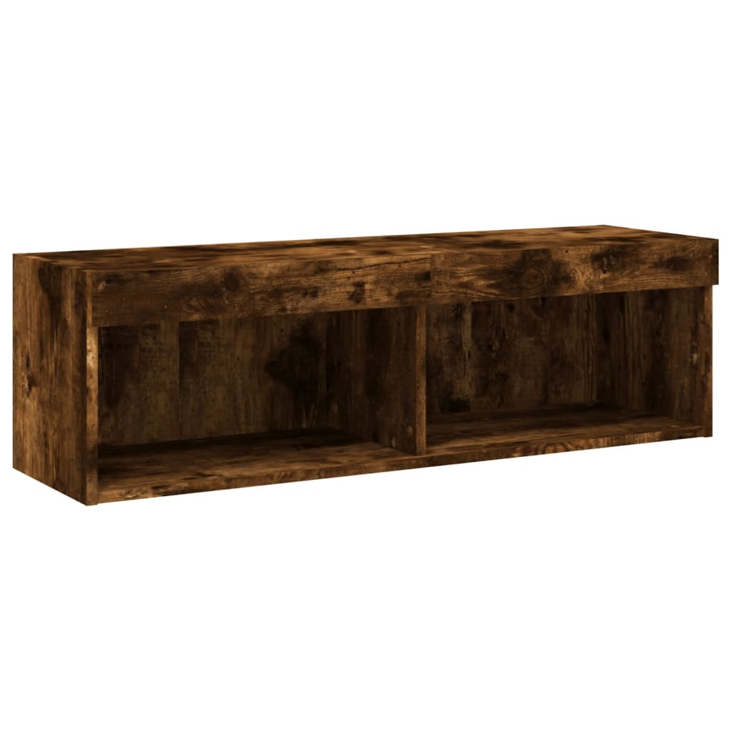 TV-Schrank mit LED-Leuchten Räuchereiche 100x30x30 cm