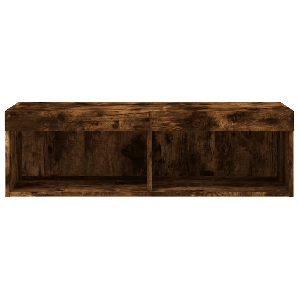 TV-Schrank mit LED-Leuchten Räuchereiche 100x30x30 cm