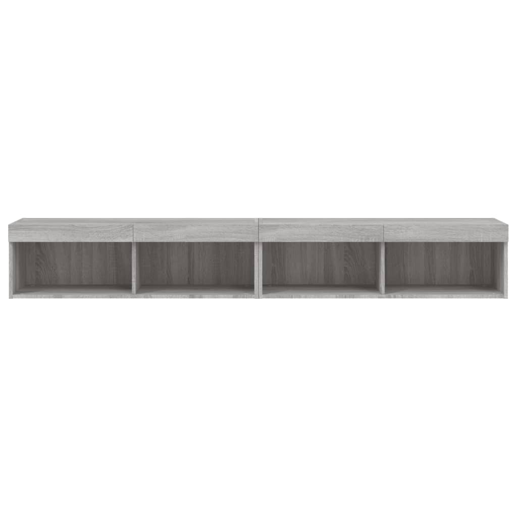 TV-Schränke mit LED-Leuchten 2 Stk. Grau Sonoma 100x30x30 cm