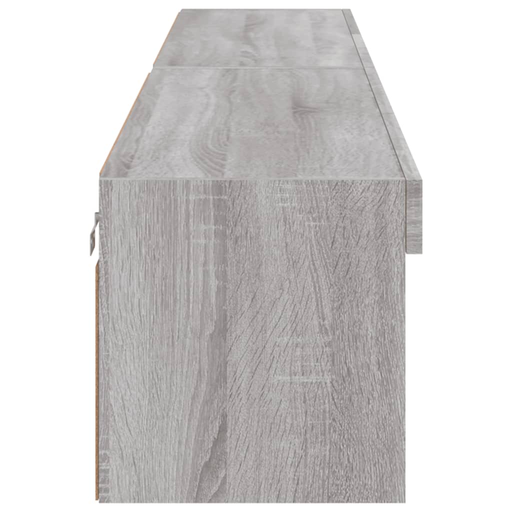 TV-Schränke mit LED-Leuchten 2 Stk. Grau Sonoma 100x30x30 cm