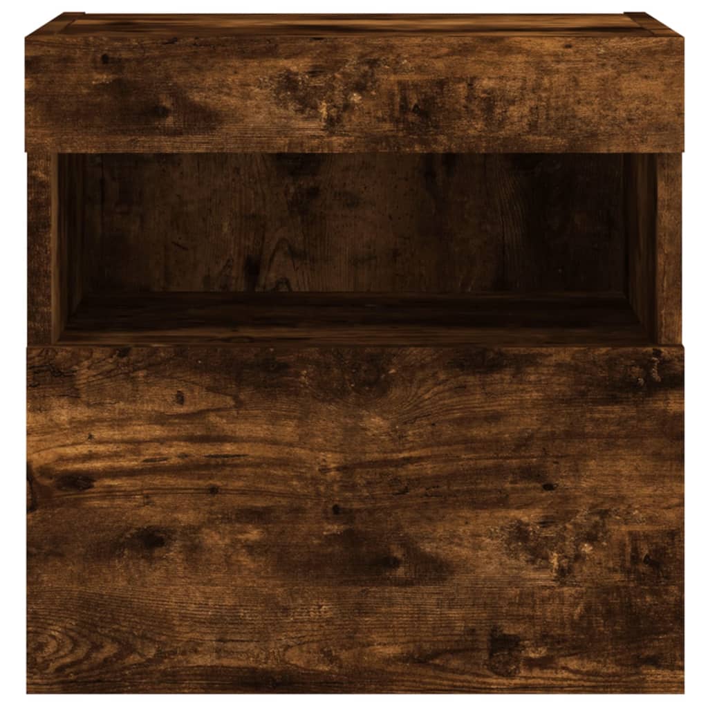 TV-Wandschrank mit LED-Leuchten Räuchereiche 40x30x40 cm
