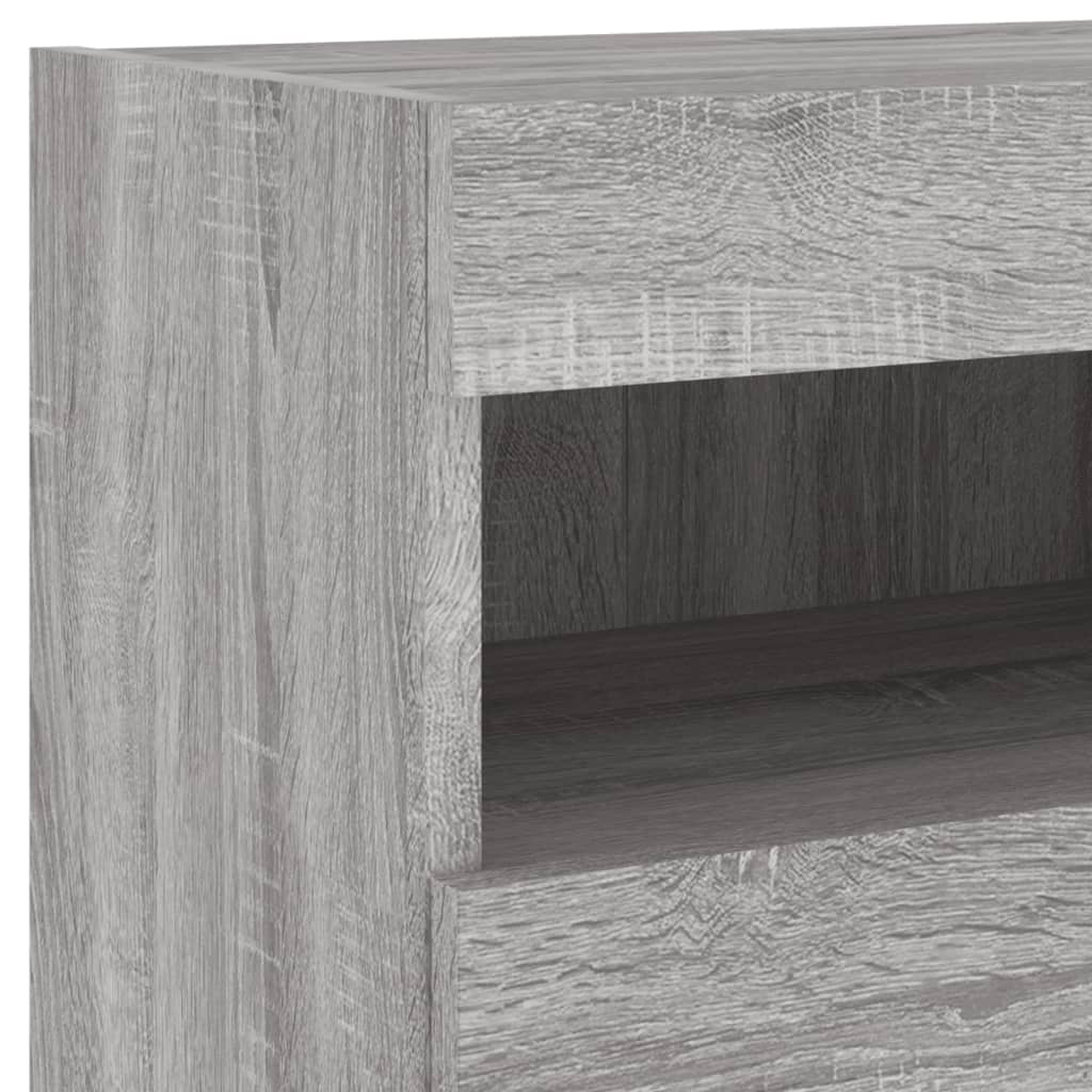 TV-Wandschrank mit LED-Leuchten Grau Sonoma 40x30x40 cm