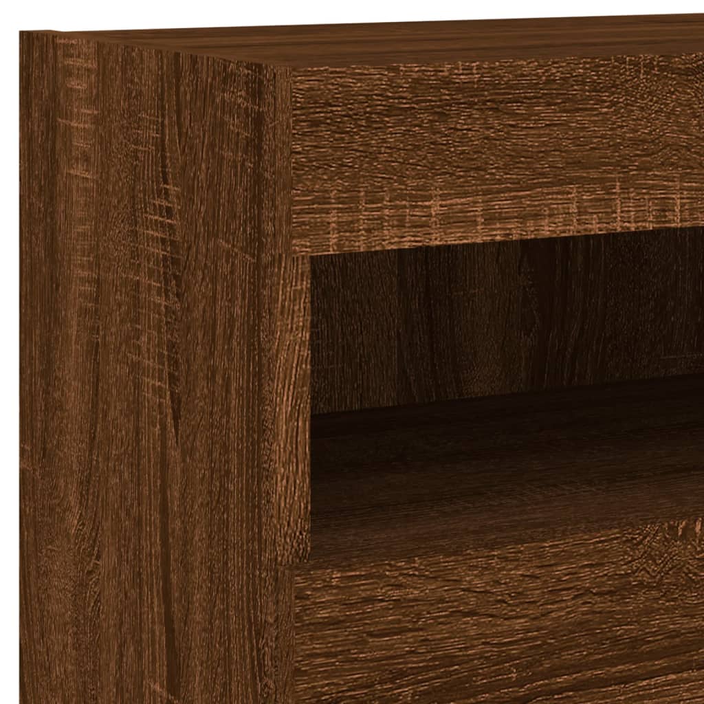 TV-Wandschrank mit LED-Leuchten Braun Eichen-Optik 40x30x40 cm