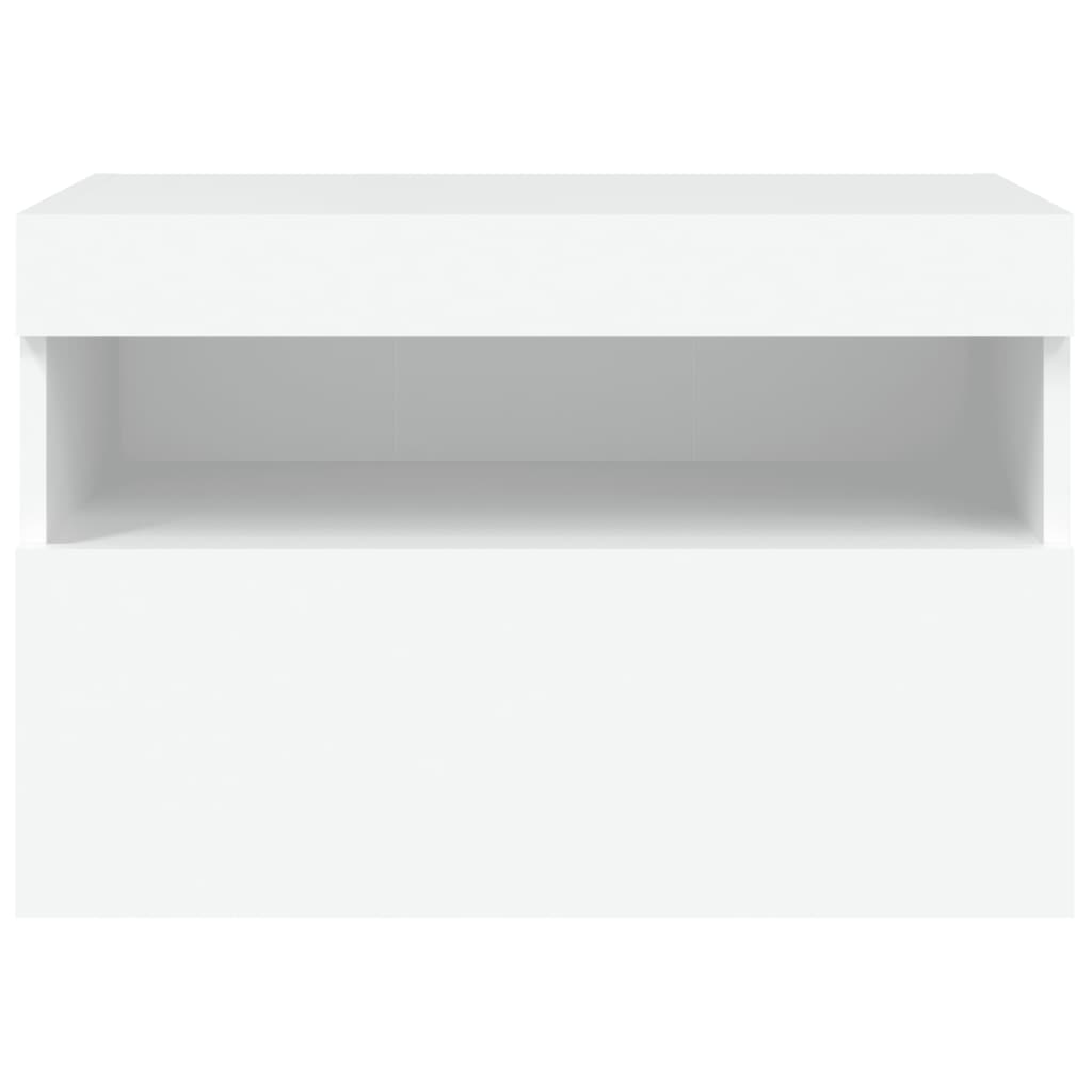 TV-Wandschrank mit LED-Leuchten Weiß 60x30x40 cm