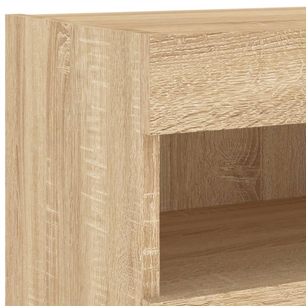 TV-Wandschrank mit LED-Leuchten Sonoma-Eiche 80x30x40 cm