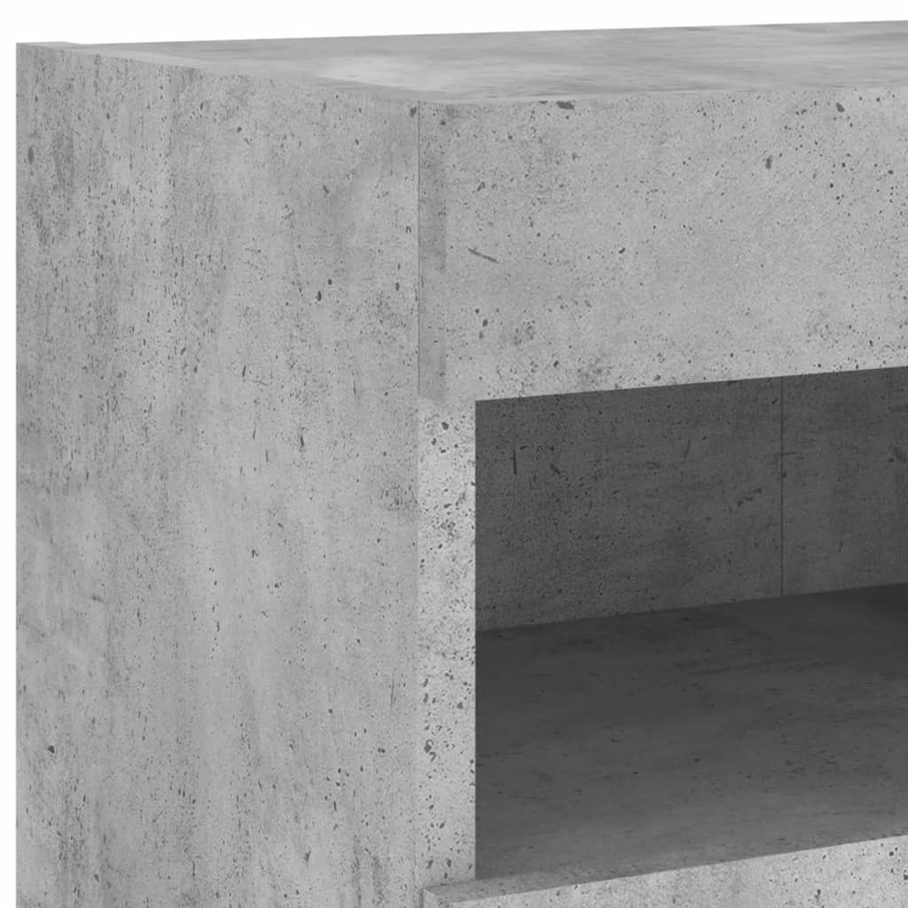 TV-Wandschränke mit LED-Leuchten 2 Stk. Betongrau 80x30x40 cm