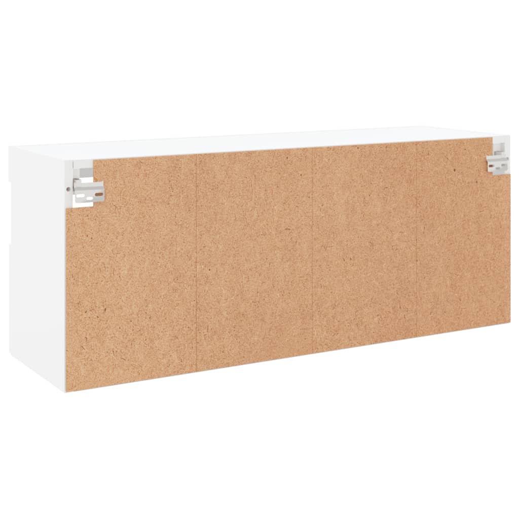 TV-Wandschrank mit LED-Leuchten Weiß 100x30x40 cm