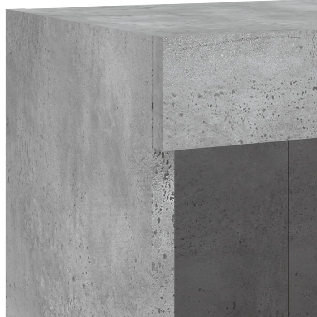 TV-Wandschrank mit LED-Leuchten Betongrau 100x30x40 cm