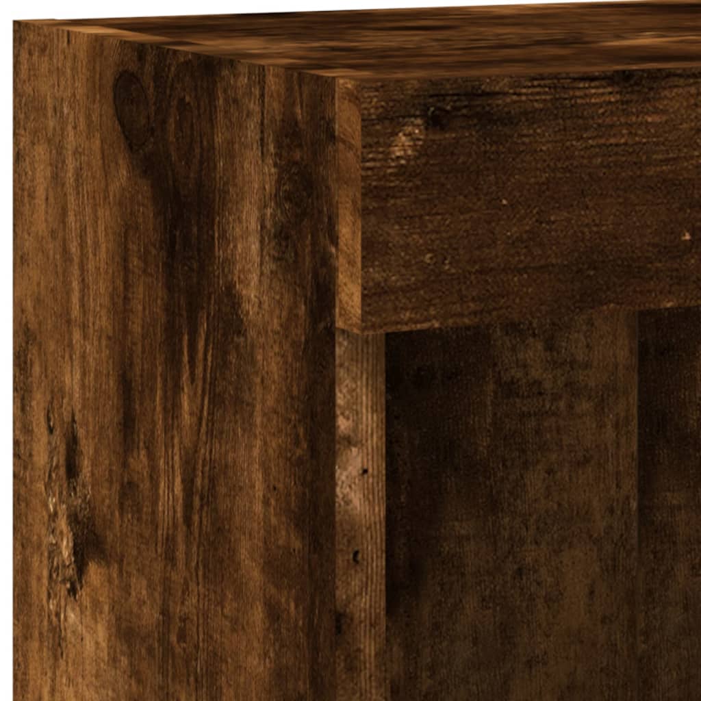 TV-Wandschrank mit LED-Leuchten Räuchereiche 100x30x40 cm