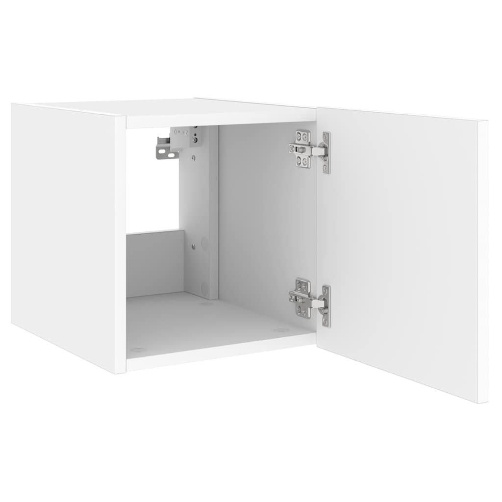 TV-Wandschränke mit LED-Leuchten 2 Stk. Weiß 30,5x35x30 cm