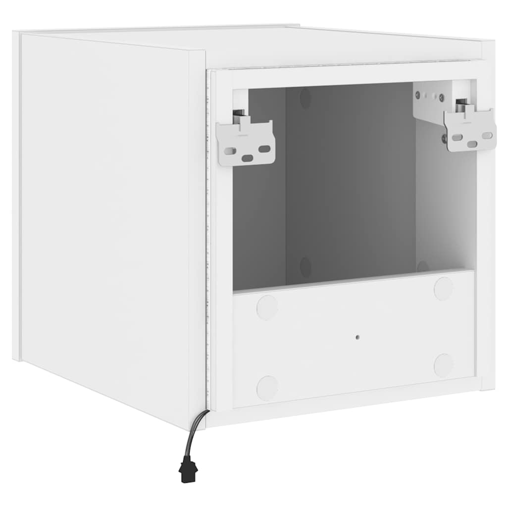 TV-Wandschränke mit LED-Leuchten 2 Stk. Weiß 30,5x35x30 cm