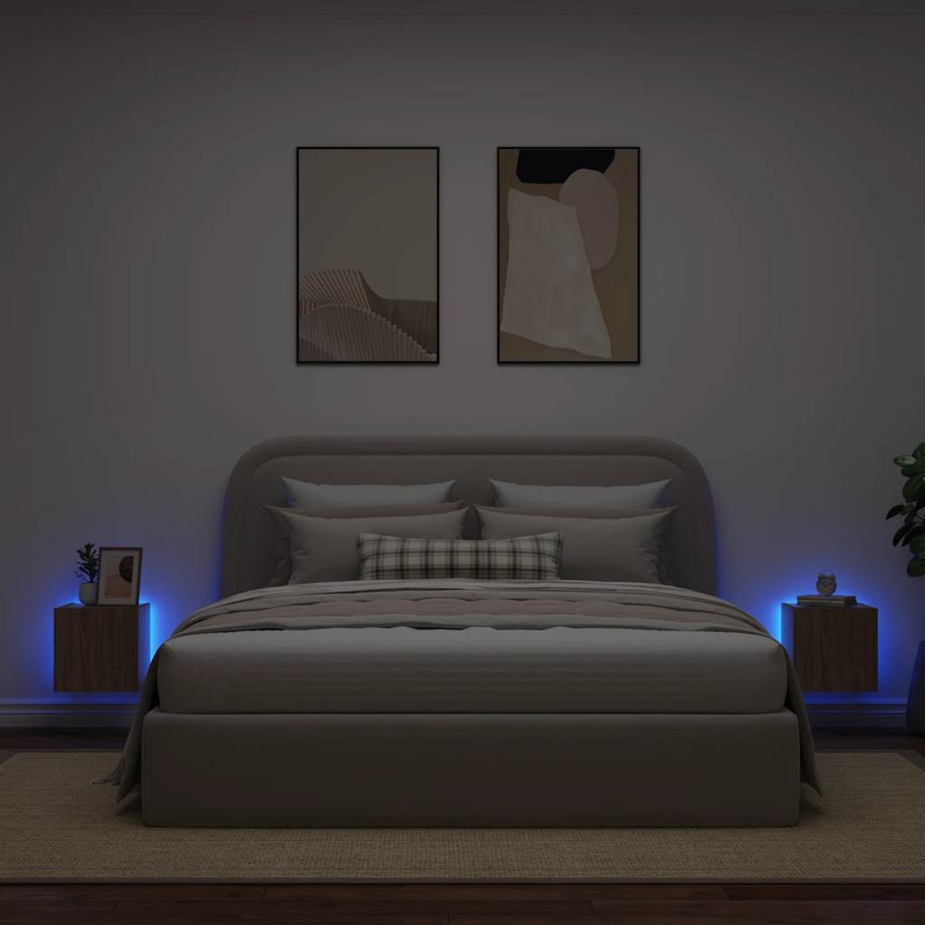 TV-Wandschränke mit LED-Leuchten 2 Stk. Sonoma-Eiche