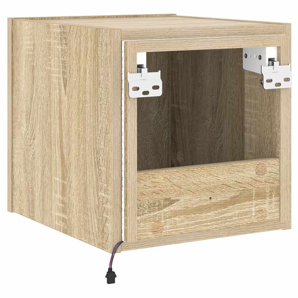 TV-Wandschränke mit LED-Leuchten 2 Stk. Sonoma-Eiche