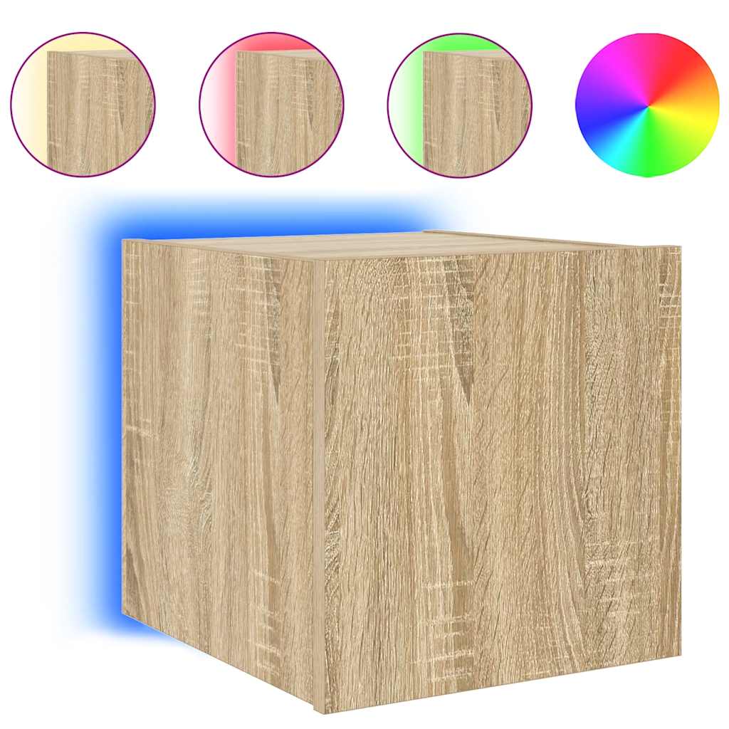 TV-Wandschränke mit LED-Leuchten 2 Stk. Sonoma-Eiche