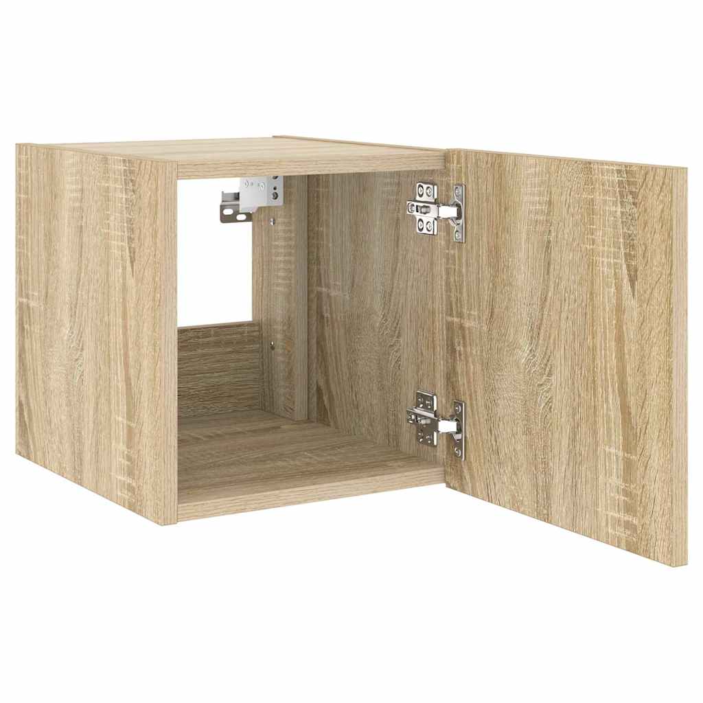 TV-Wandschränke mit LED-Leuchten 2 Stk. Sonoma-Eiche