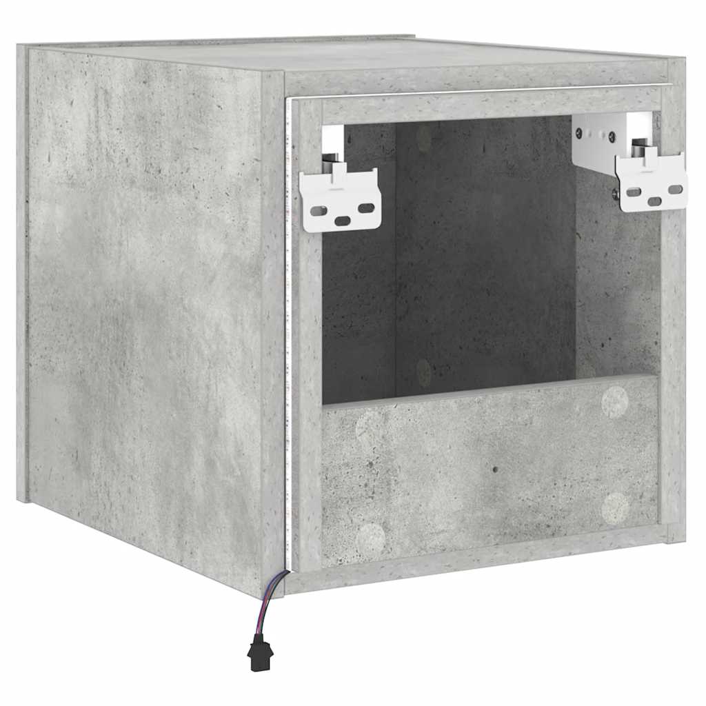 TV-Wandschrank mit LED-Leuchten Betongrau 30,5x35x30 cm