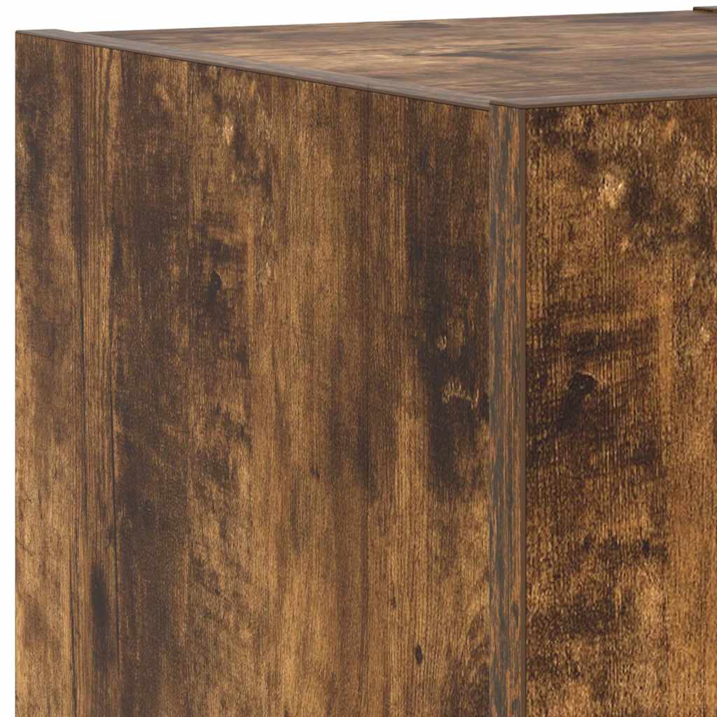 TV-Wandschrank mit LED-Leuchten Räuchereiche 30,5x35x30 cm