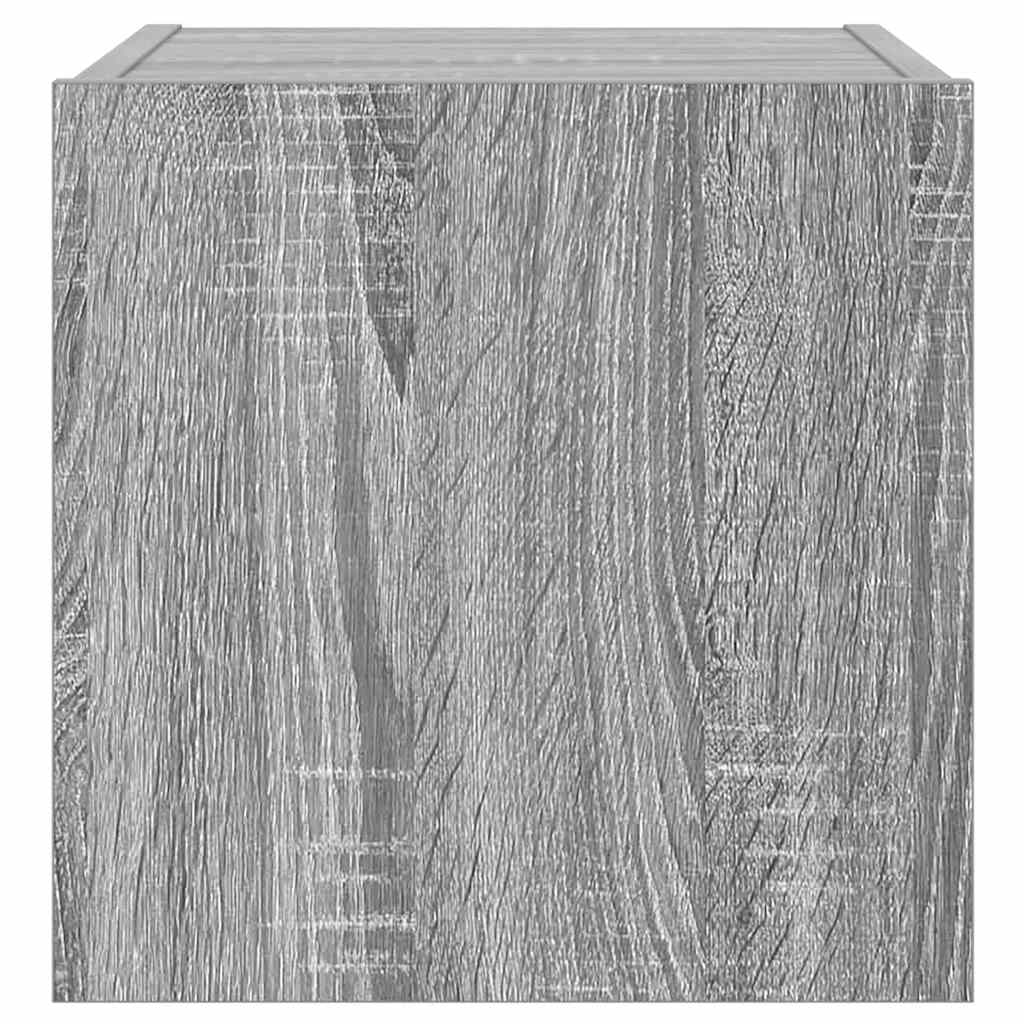 TV-Wandschränke mit LED-Leuchten 2Stk. Grau Sonoma 30,5x35x30cm