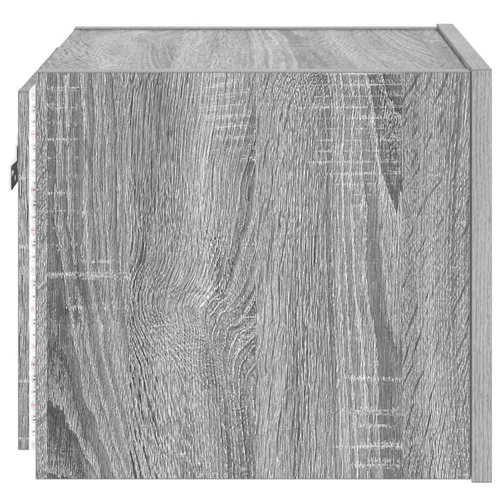 TV-Wandschränke mit LED-Leuchten 2Stk. Grau Sonoma 30,5x35x30cm