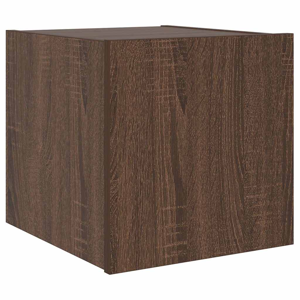 TV-Wandschrank mit LED-Leuchten Braun Eichen-Optik 30,5x35x30cm