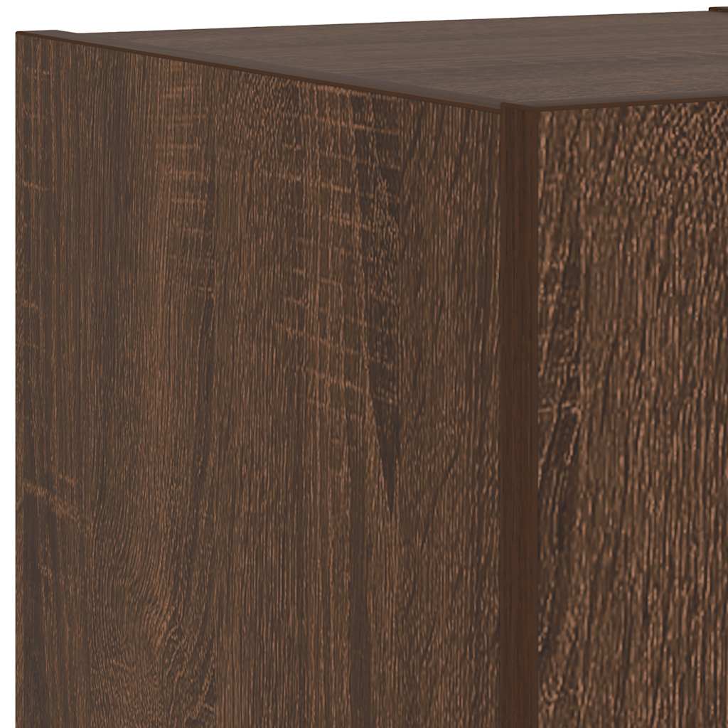 TV-Wandschrank mit LED-Leuchten Braun Eichen-Optik 30,5x35x30cm
