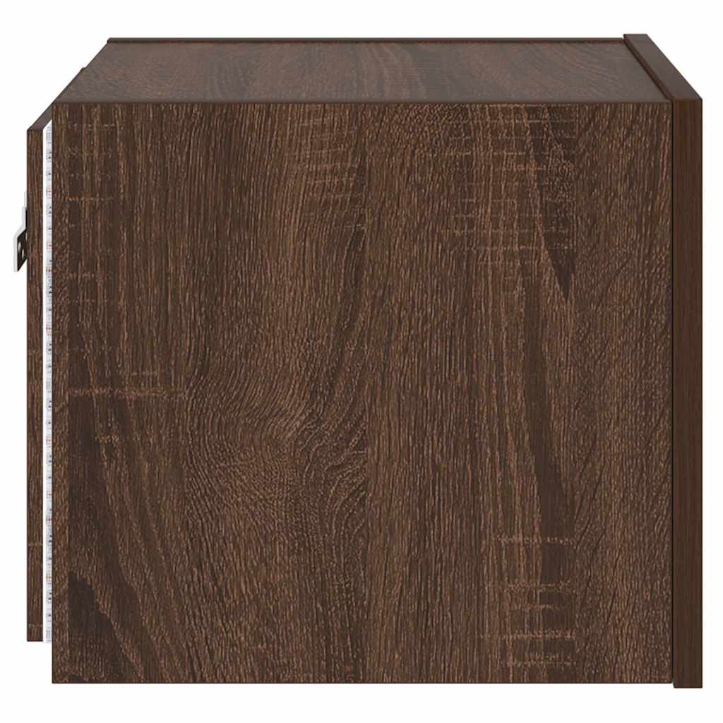 TV-Wandschrank mit LED-Leuchten Braun Eichen-Optik 30,5x35x30cm