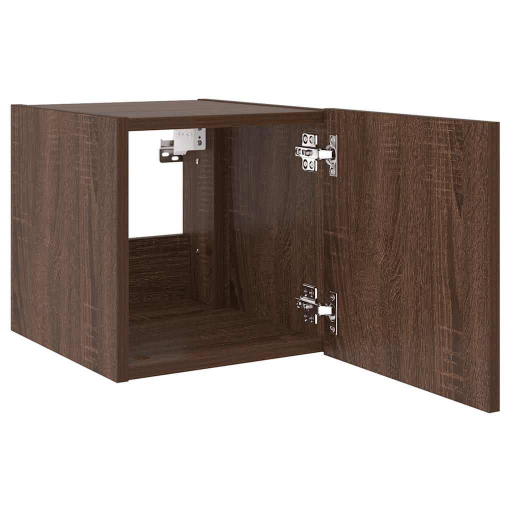 TV-Wandschränke mit LED-Leuchten 2 Stk. Braun Eichen-Optik