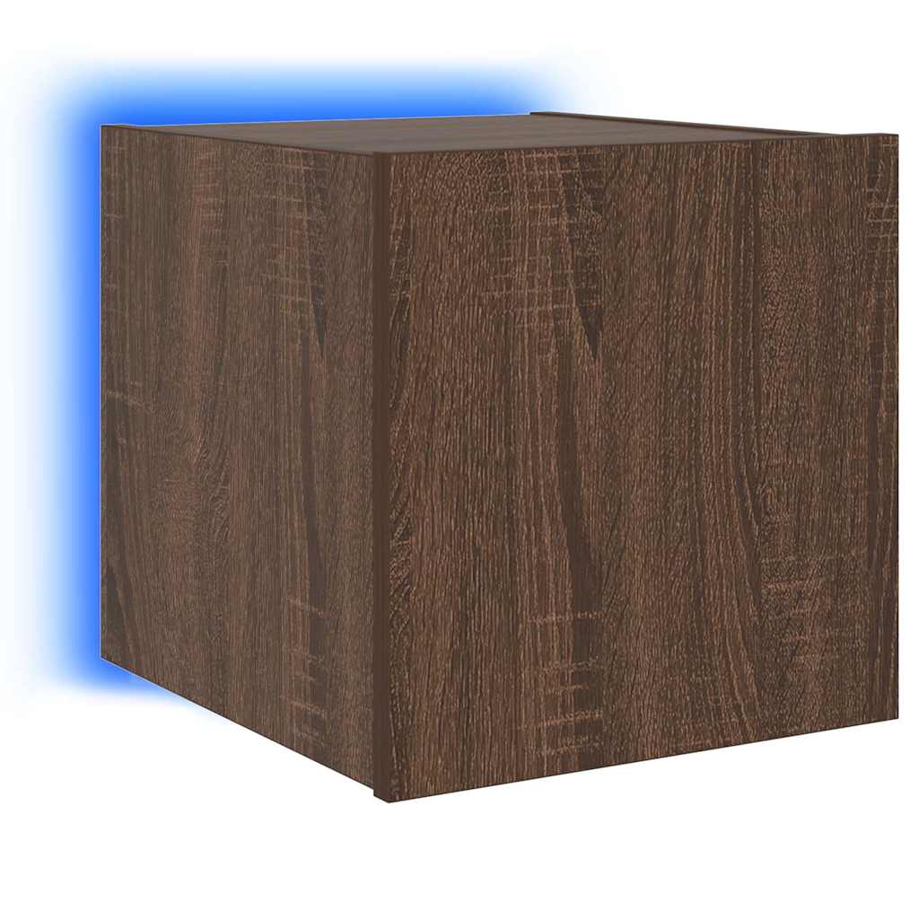 TV-Wandschränke mit LED-Leuchten 2 Stk. Braun Eichen-Optik