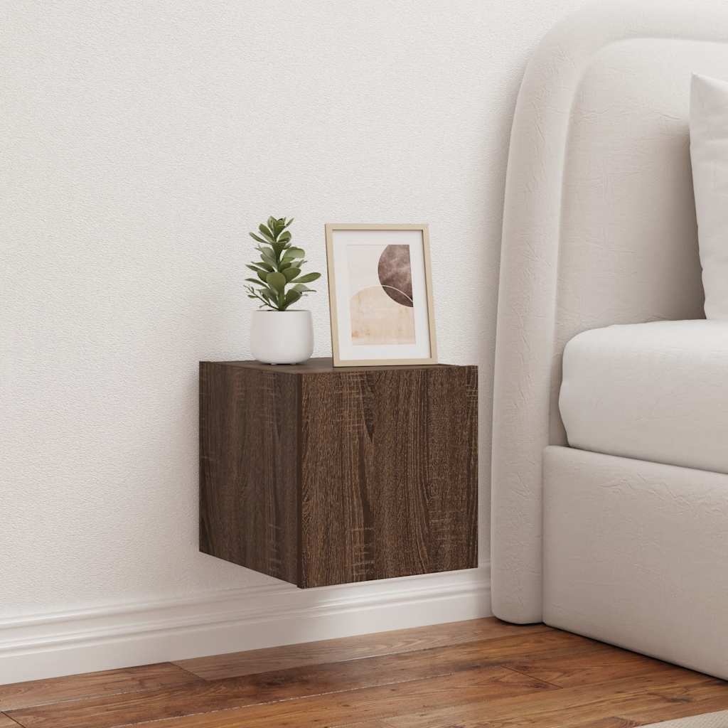 TV-Wandschränke mit LED-Leuchten 2 Stk. Braun Eichen-Optik