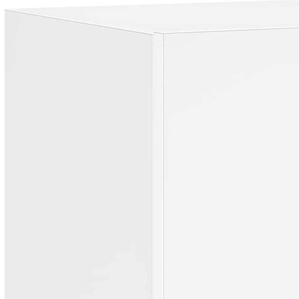 TV-Wandschrank mit LED-Leuchten Weiß 30,5x35x70 cm
