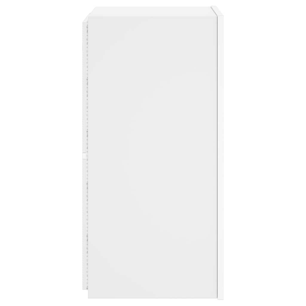 TV-Wandschrank mit LED-Leuchten Weiß 30,5x35x70 cm