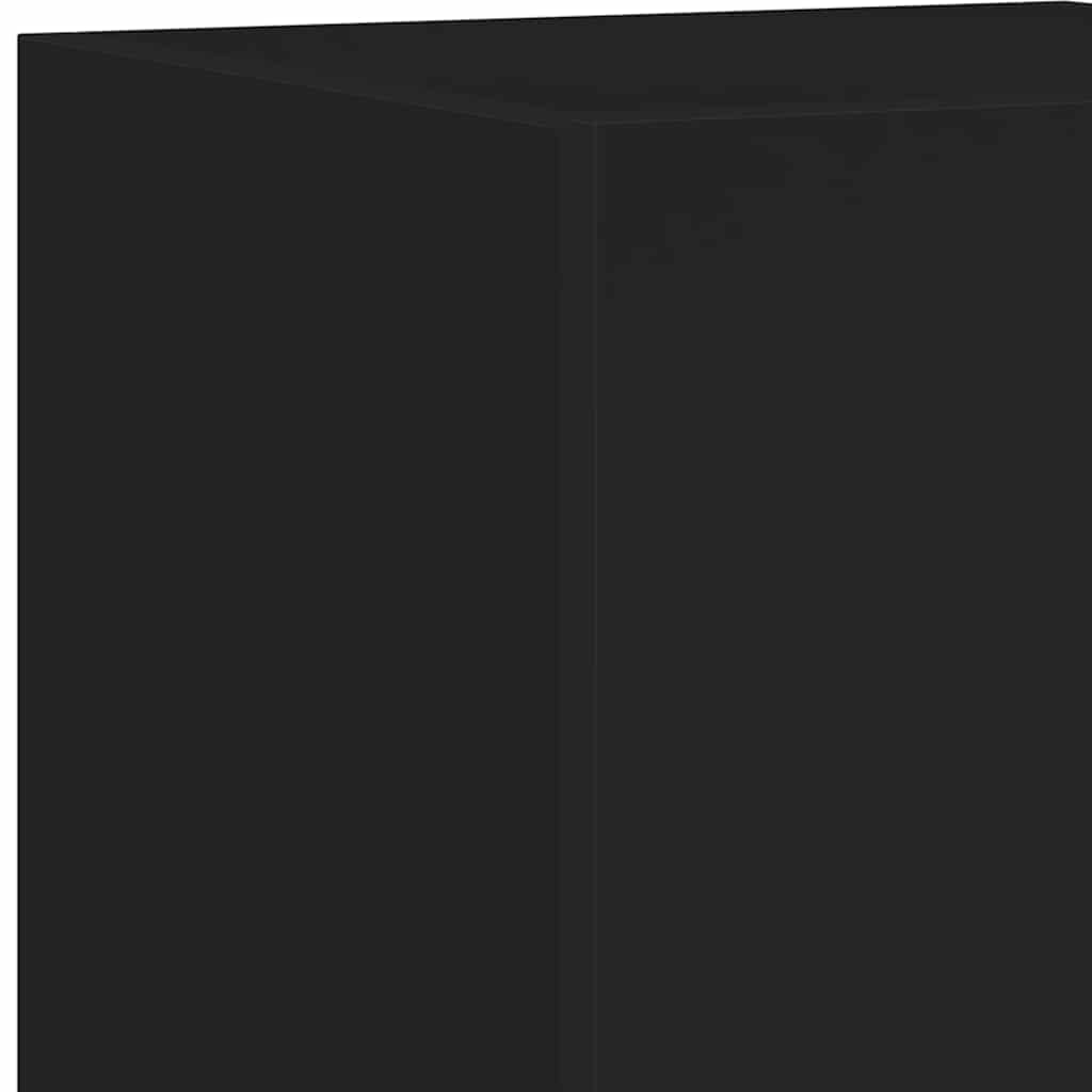 TV-Wandschrank mit LED-Leuchten Schwarz 30,5x35x70 cm