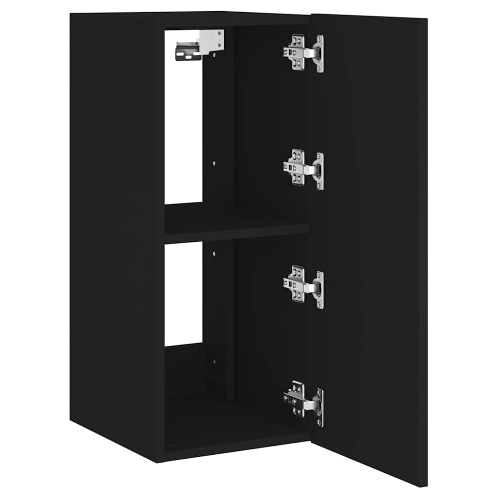 TV-Wandschrank mit LED-Leuchten Schwarz 30,5x35x70 cm