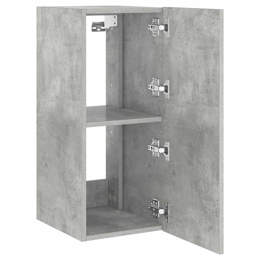 TV-Wandschrank mit LED-Leuchten Betongrau 30,5x35x70 cm