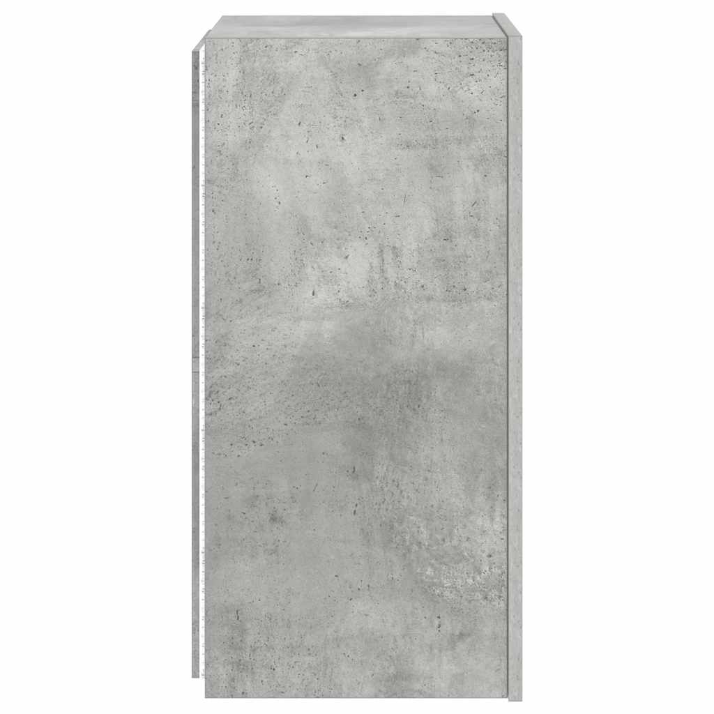 TV-Wandschrank mit LED-Leuchten Betongrau 30,5x35x70 cm