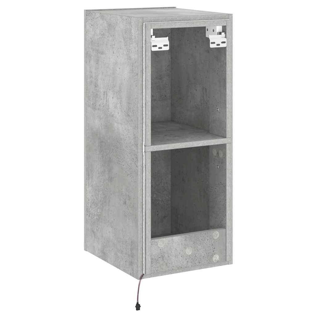 TV-Wandschrank mit LED-Leuchten Betongrau 30,5x35x70 cm