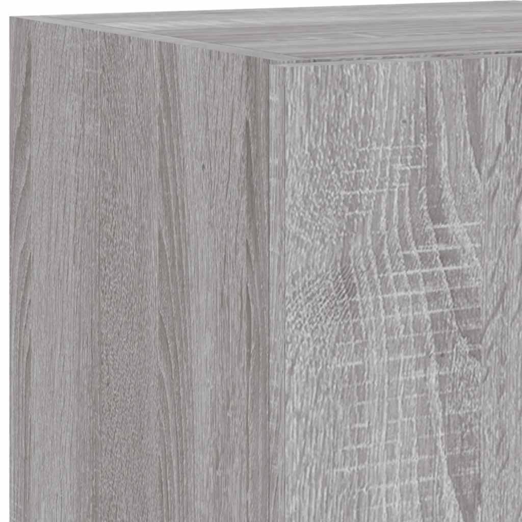 TV-Wandschrank mit LED-Leuchten Grau Sonoma 30,5x35x70 cm