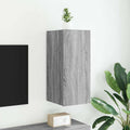 TV-Wandschrank mit LED-Leuchten Grau Sonoma 30,5x35x70 cm