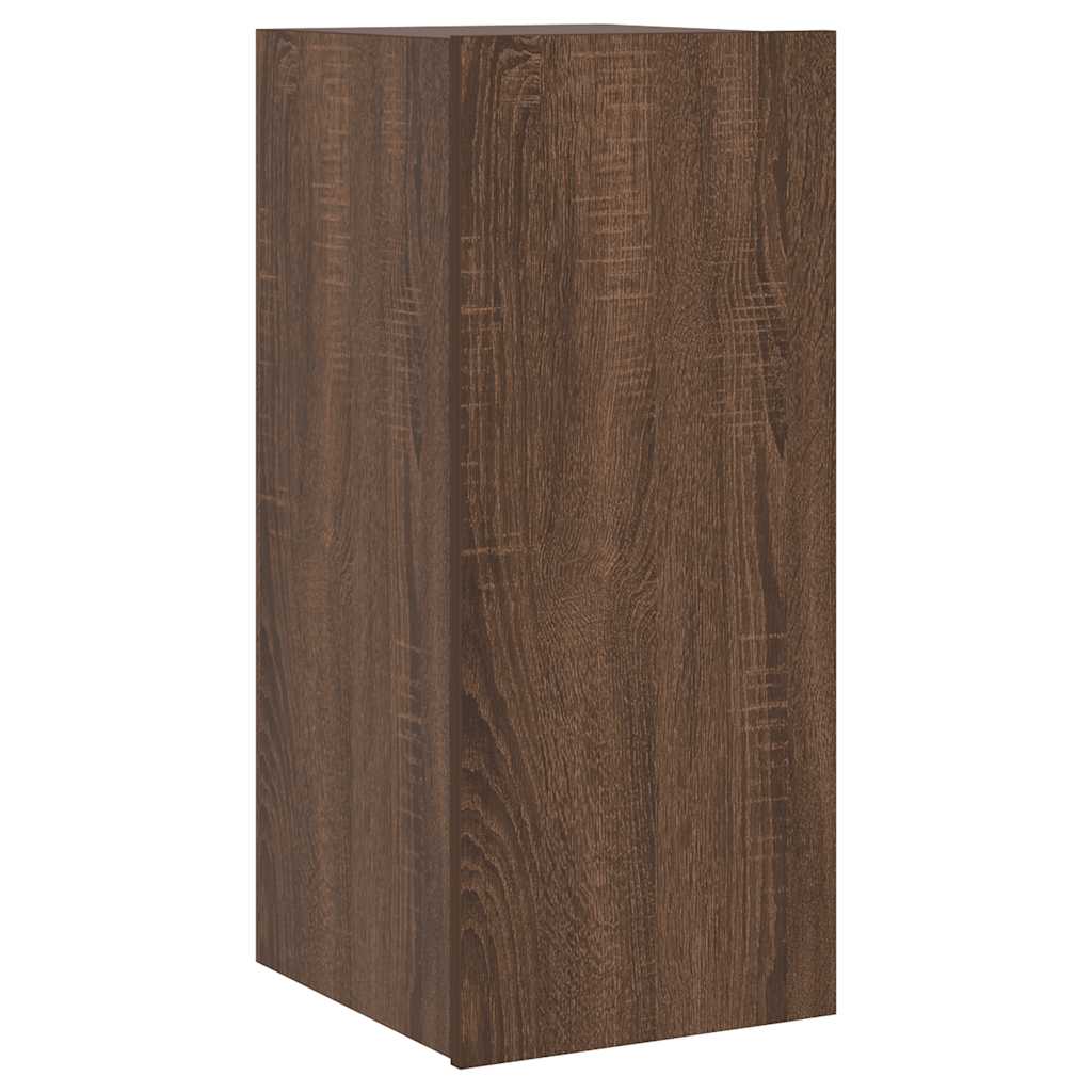 TV-Wandschrank mit LED-Leuchten Braun Eichen-Optik 30,5x35x70cm