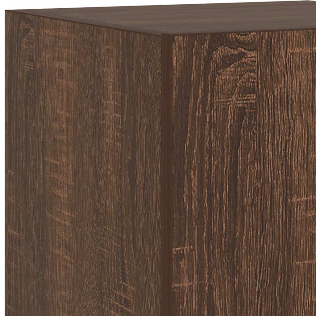 TV-Wandschrank mit LED-Leuchten Braun Eichen-Optik 30,5x35x70cm