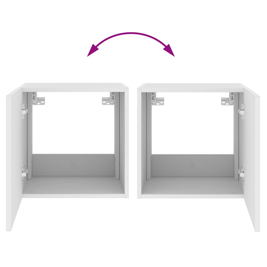 TV-Wandschrank mit LED-Leuchten Weiß 40,5x35x40 cm