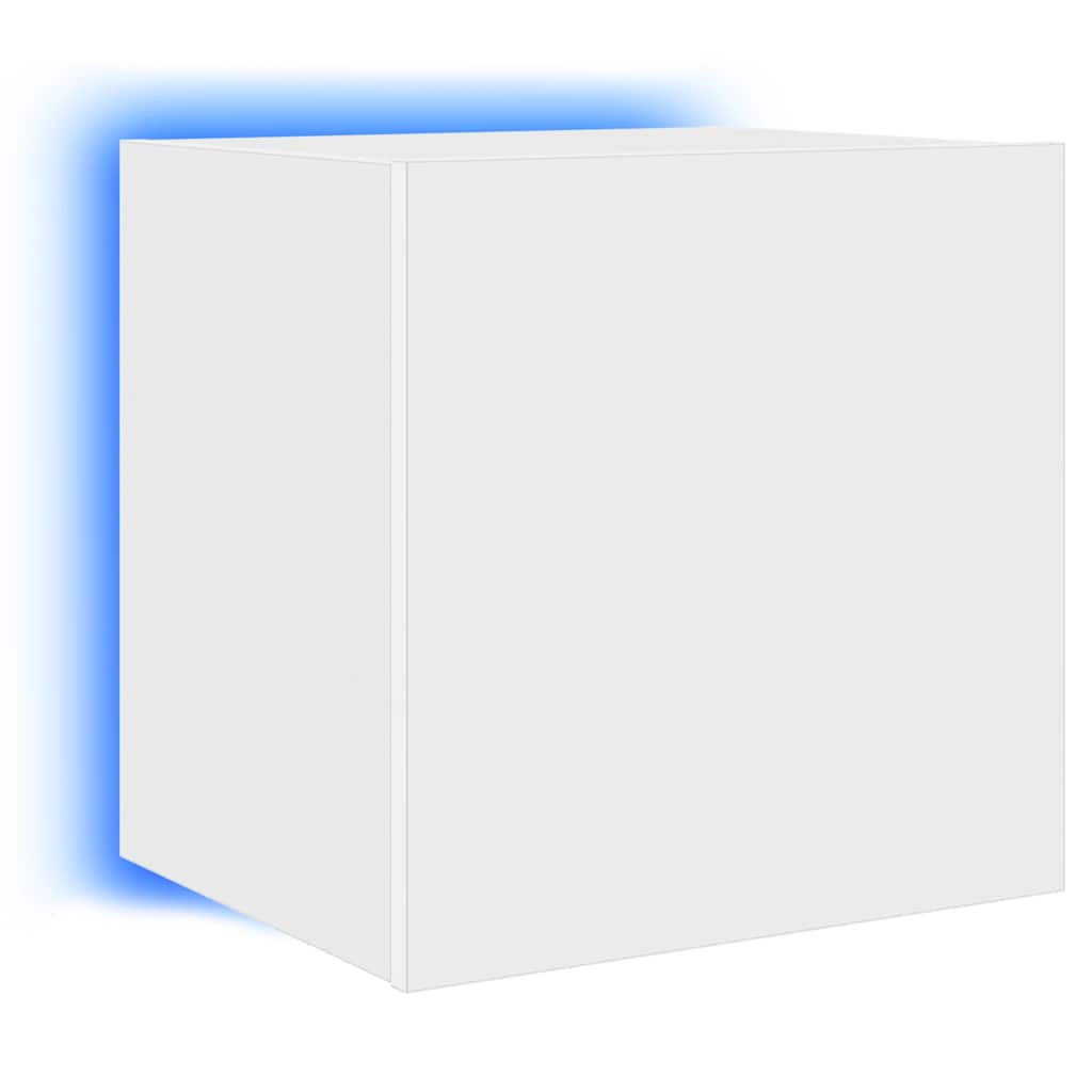 TV-Wandschrank mit LED-Leuchten Weiß 40,5x35x40 cm
