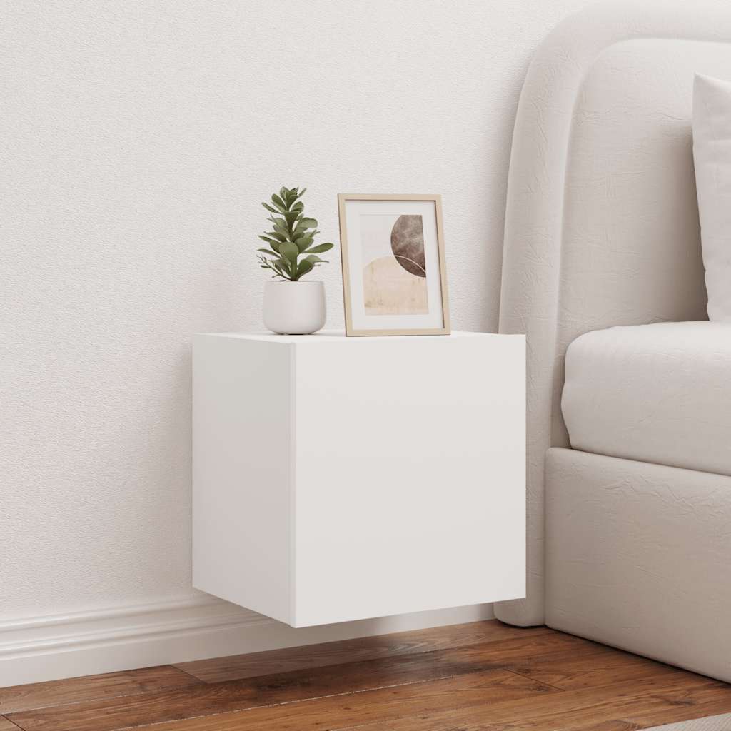 TV-Wandschrank mit LED-Leuchten Weiß 40,5x35x40 cm