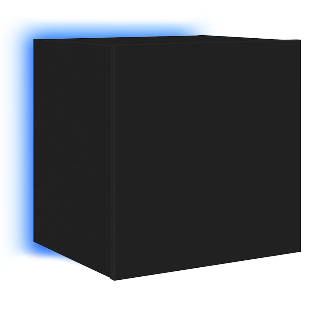 TV-Wandschrank mit LED-Leuchten Schwarz 40,5x35x40 cm